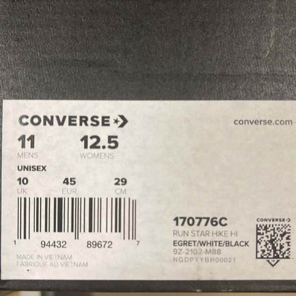 Converse Chuck Taylor All Star Run Star Hi Egret/White/Black Mens Washed Florals - Picture 16 of 16